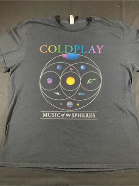 Coldplay "Music of the Spheres" Black Short Sleeve Band Tee